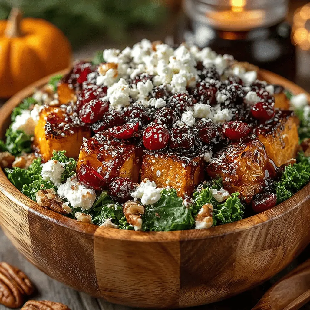 Welcome to the heart of autumn with our delightful Butternut Squash and Kale Salad. This recipe beautifully combines the earthy sweetness of roasted butternut squash with the robust flavor of kale, creating a vibrant and nutritious dish perfect for any autumn gathering. As the leaves turn golden and the air becomes crisp, this salad not only captures the essence of the season but also provides a hearty option for those seeking a healthy yet satisfying meal. Whether you're looking for a light lunch, a side dish for dinner, or a centerpiece for your holiday table, this salad offers a symphony of flavors and textures that will please any palate.