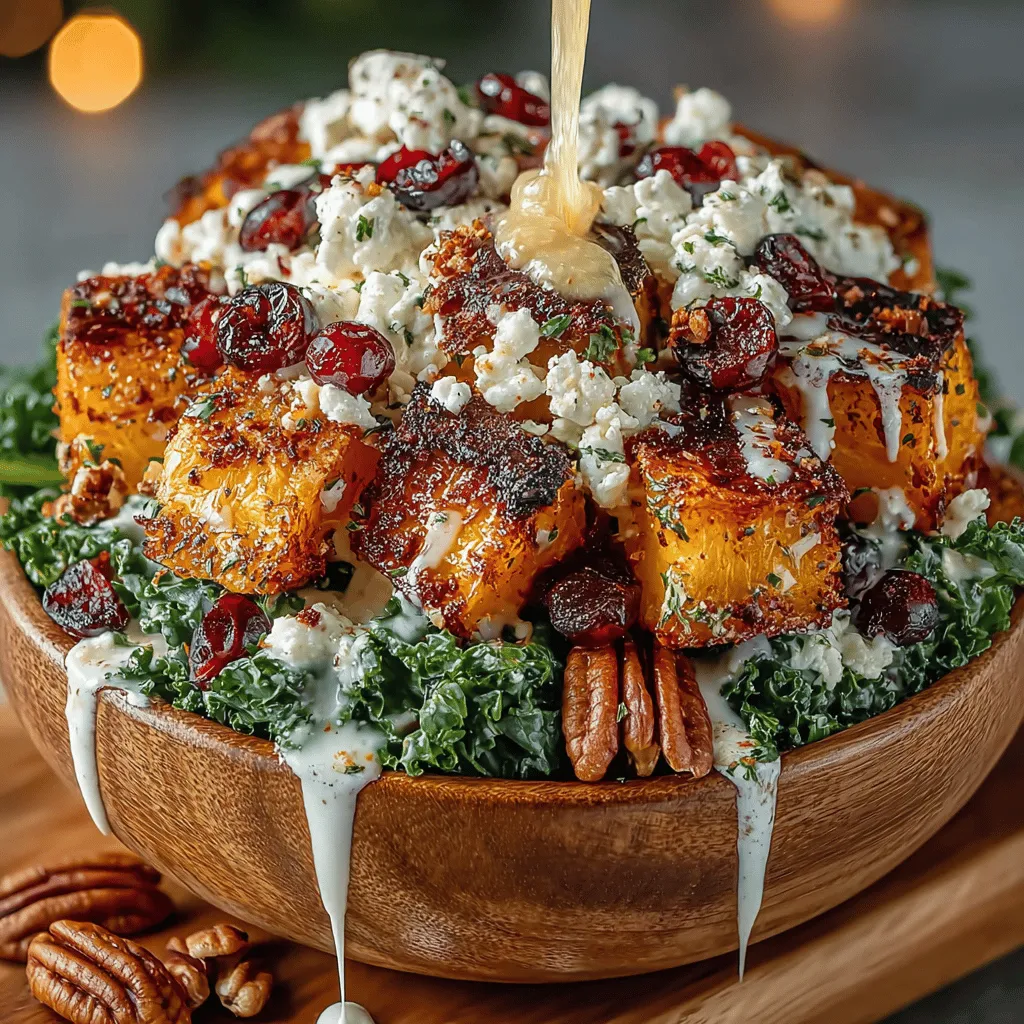 Welcome to the heart of autumn with our delightful Butternut Squash and Kale Salad. This recipe beautifully combines the earthy sweetness of roasted butternut squash with the robust flavor of kale, creating a vibrant and nutritious dish perfect for any autumn gathering. As the leaves turn golden and the air becomes crisp, this salad not only captures the essence of the season but also provides a hearty option for those seeking a healthy yet satisfying meal. Whether you're looking for a light lunch, a side dish for dinner, or a centerpiece for your holiday table, this salad offers a symphony of flavors and textures that will please any palate.
