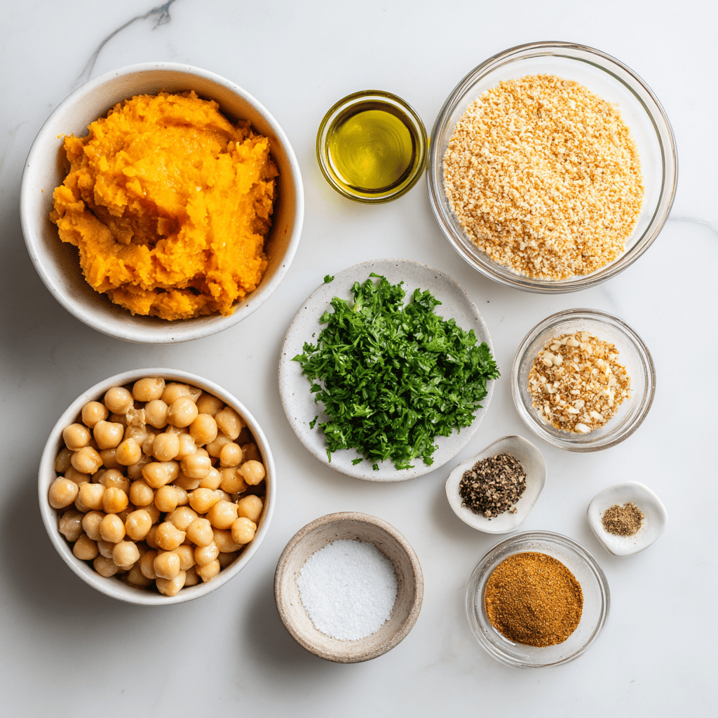 Ingredients for Quick & Healthy Air Fryer Pumpkin Spice Falafel Bites