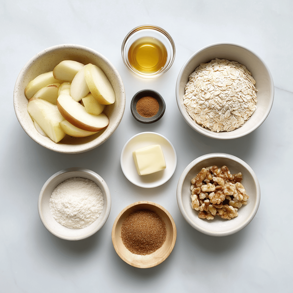 Ingredients for Sheet Pan Maple-Glazed Apple Crisp: Cozy Autumn Snacking