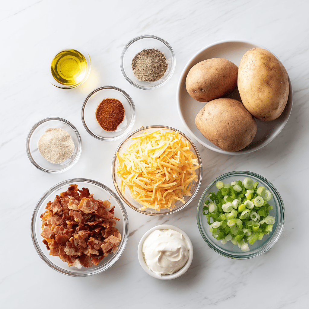 Ingredients for Super Crispy Air Fryer Loaded Game Day Fries